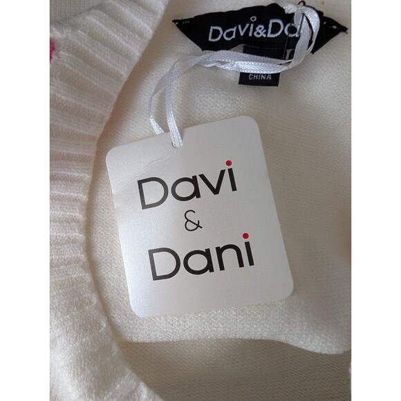 Davi & Dani Womens Granny Square Crochet Sweater 1XL XL 1X White Pink Orange - Picture 12 of 14